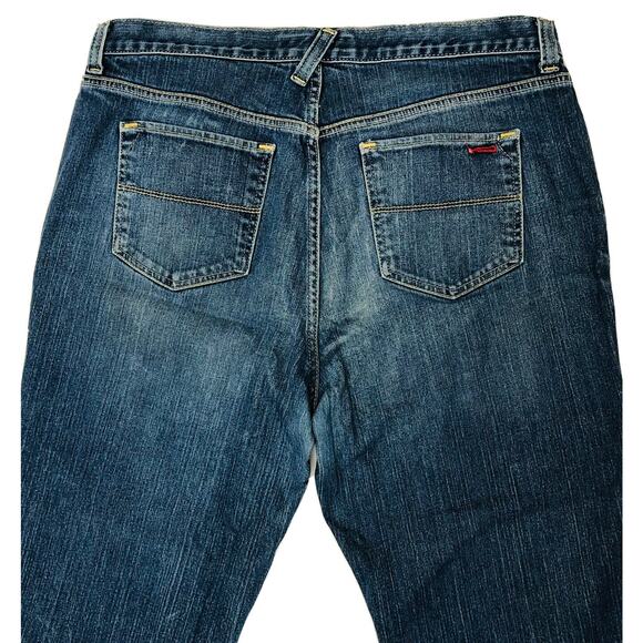 TOMMY HILFIGER Jeans Womens 36X24 Hipster Boot Whiskered Blue Stretch Cropped - Picture 6 of 16
